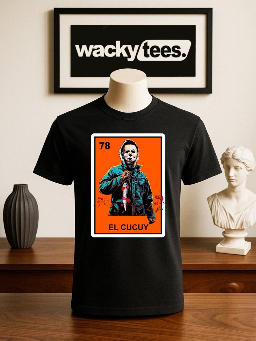 El Cucuy The Boogyman Loteria Style Halloween Horror Mexican Bingo Graphic Shirt